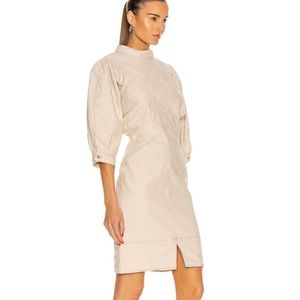 Isabel Marant Etoile Laure Denim Collared Mini Dress Ivory